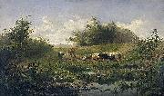 Gerard Bilders Cows at a pond oil painting reproduction